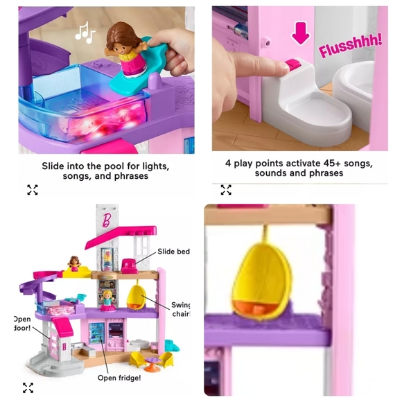 Little People Barbie Little Dreamhouse Toddler Playset with Figures - Picture 15 of 16